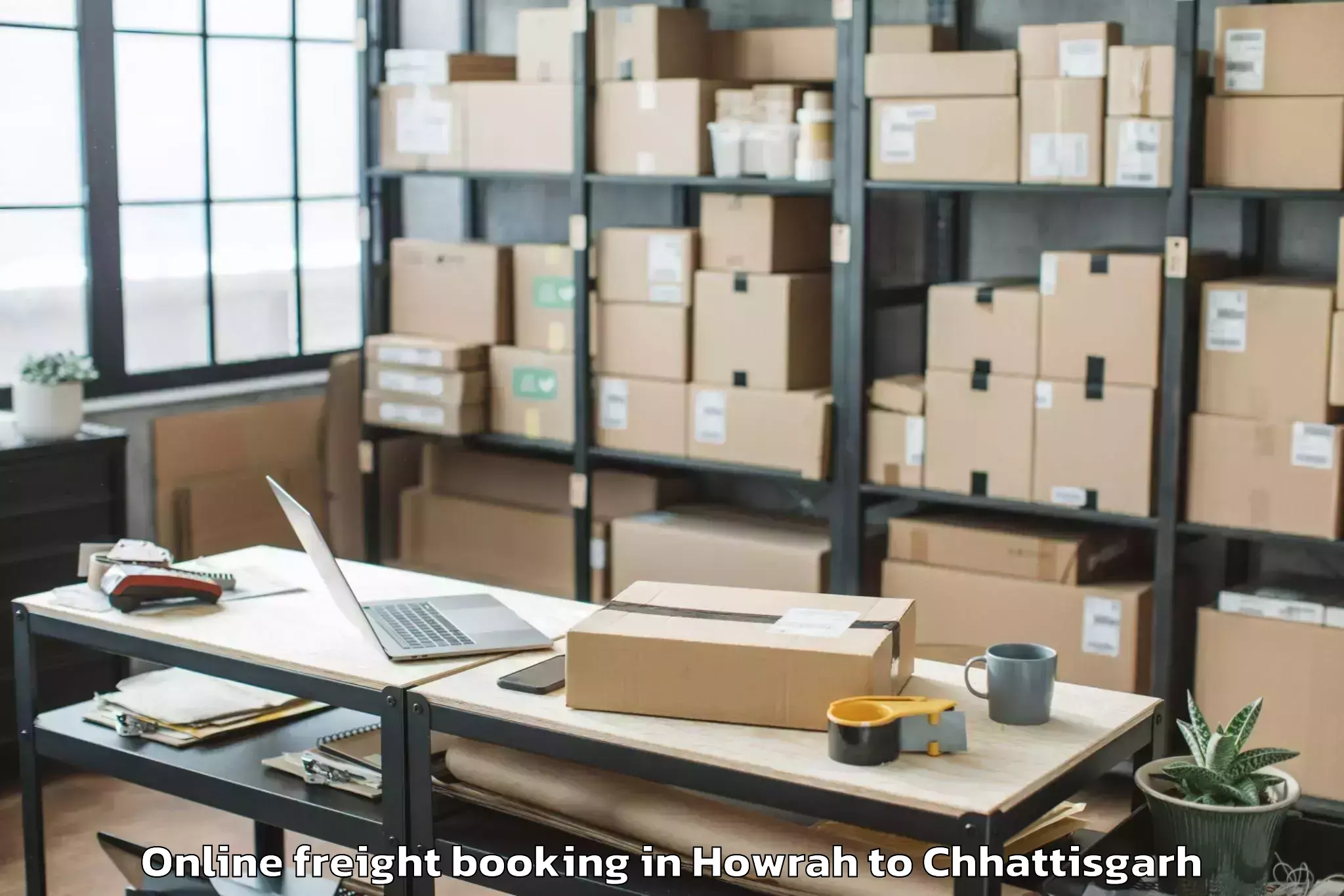 Affordable Howrah to Durg Online Freight Booking